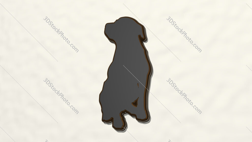 dog 3D drawing icon