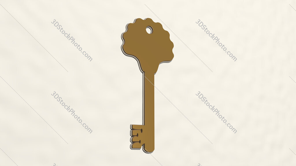 key 3D drawing icon