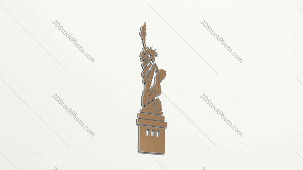 American statue of liberty 3D drawing icon