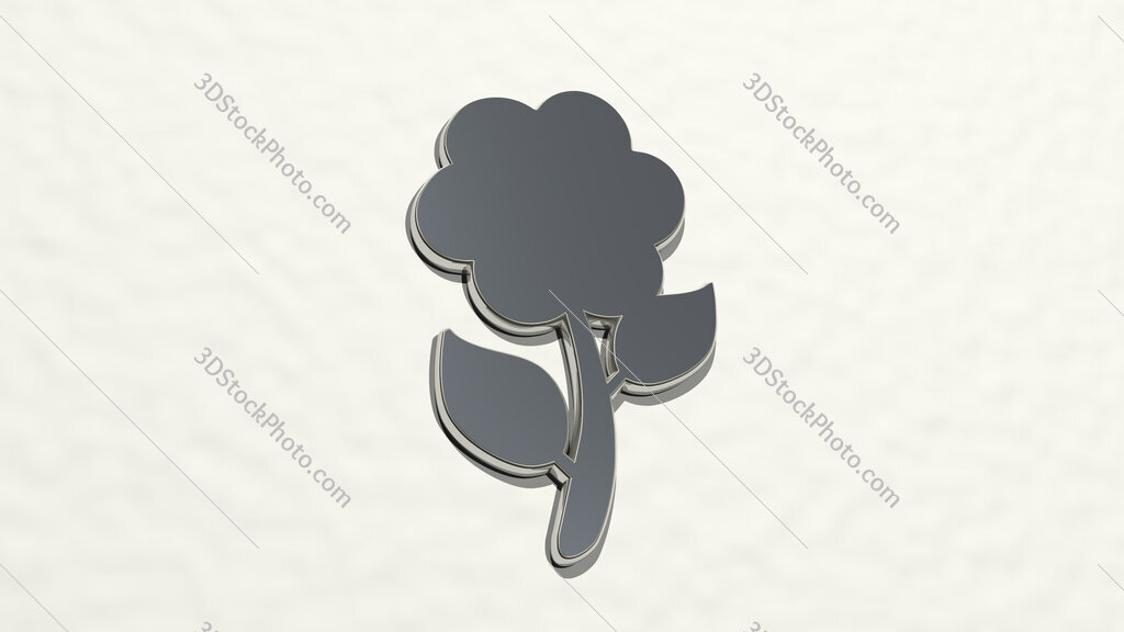 flower 3D drawing icon