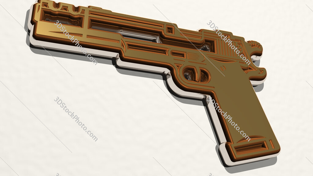 gun 3D drawing icon