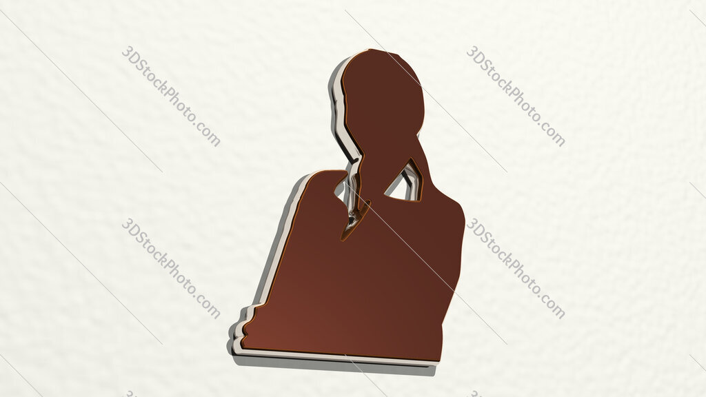 businesswoman with formal dress 3D drawing icon