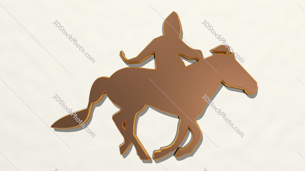 horse 3D drawing icon