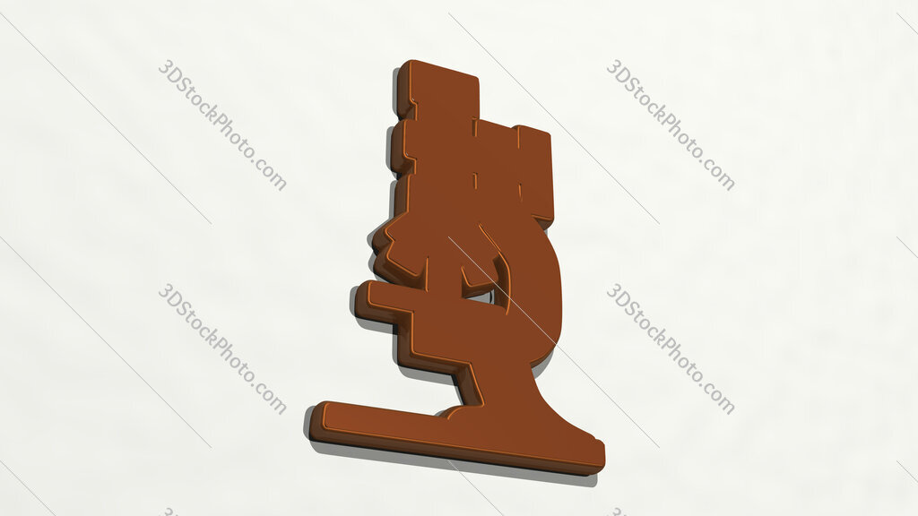 microscope 3D drawing icon