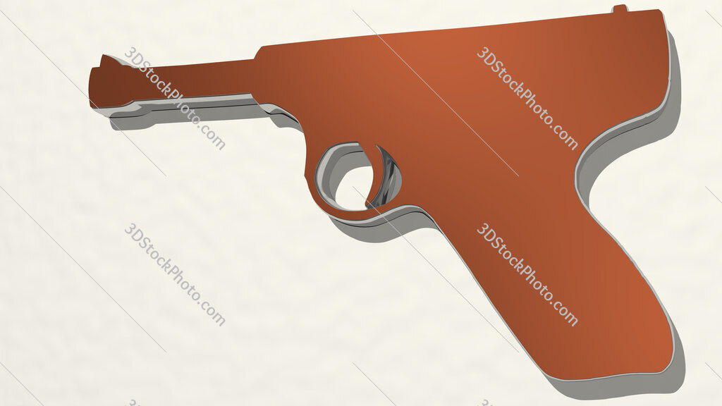 gun 3D drawing icon