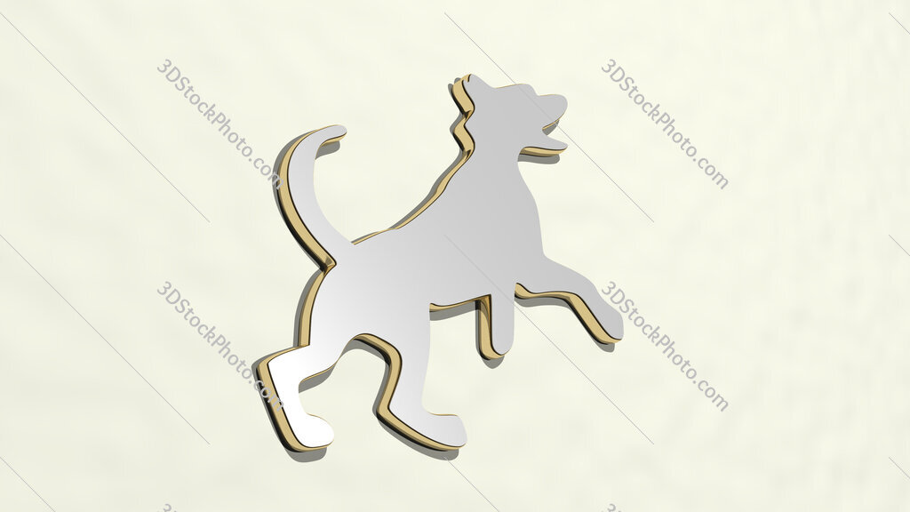 dog 3D drawing icon