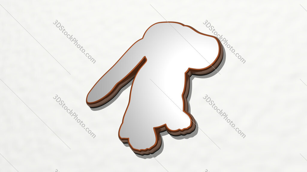 dog 3D drawing icon