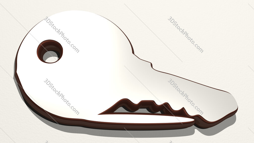 key 3D drawing icon