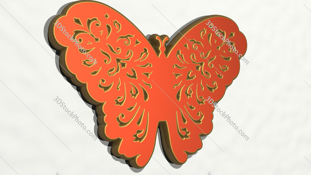 butterfly 3D drawing icon