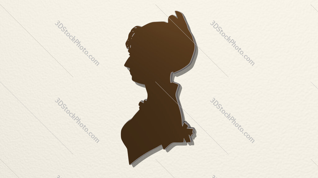 woman statue 3D drawing icon