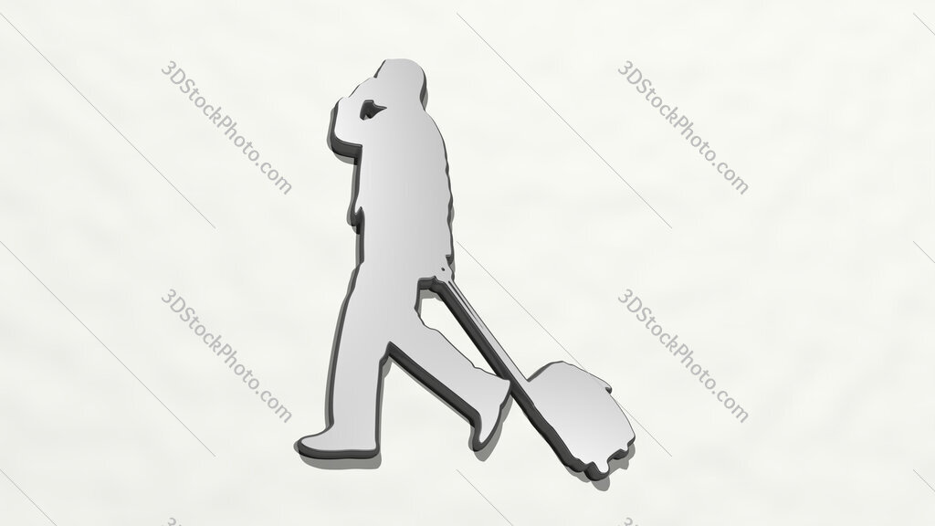businessman traveling 3D drawing icon