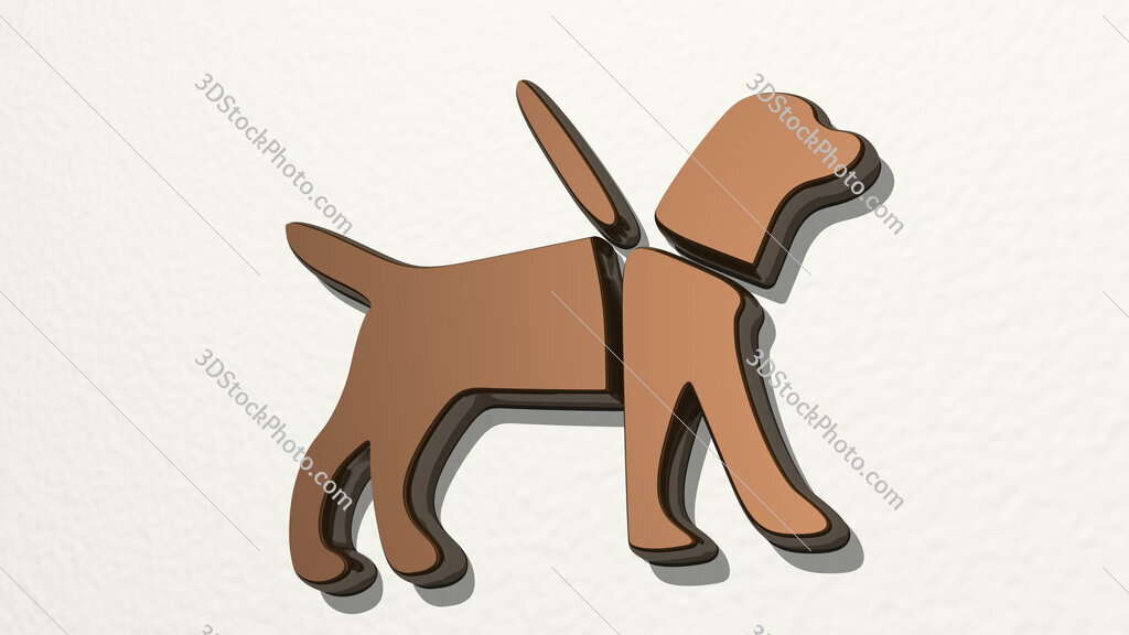 dog 3D drawing icon