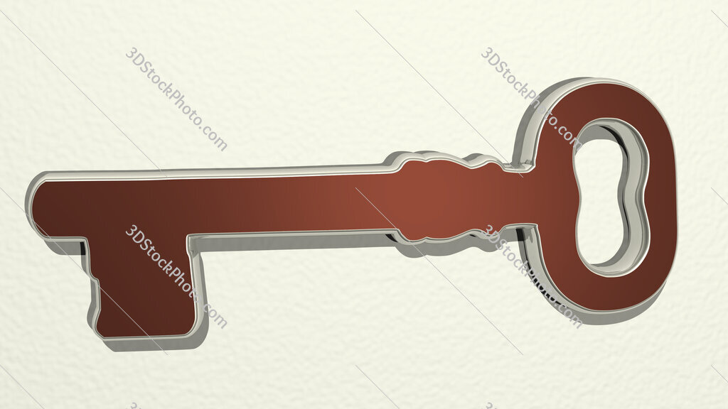 key 3D drawing icon
