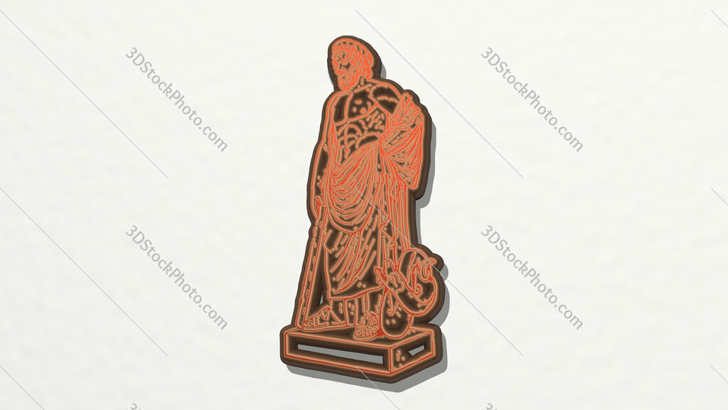 Greek statue 3D drawing icon