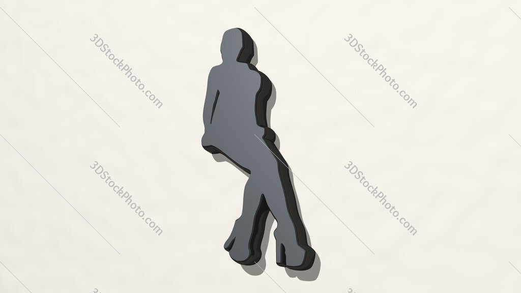 woman on high heel shoes 3D drawing icon