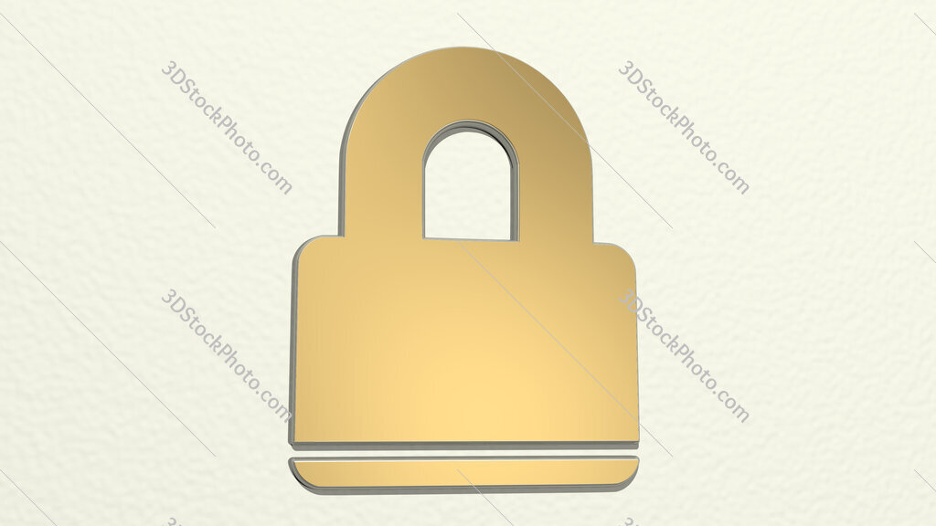 lock 3D drawing icon