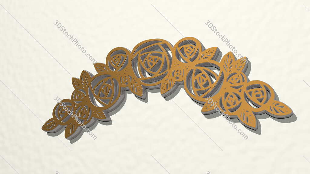 roses 3D drawing icon