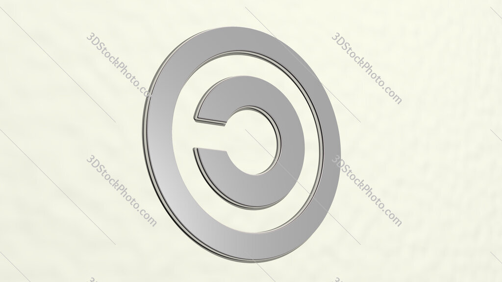copyright 3D drawing icon