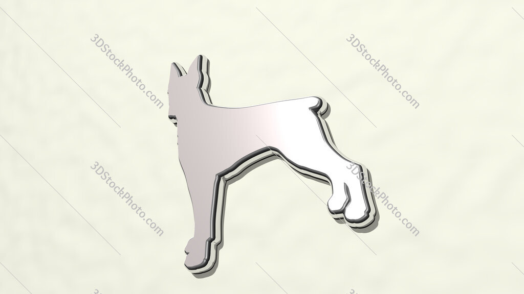 dog 3D drawing icon