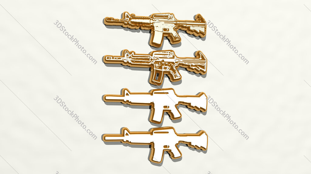 gun 3D drawing icon