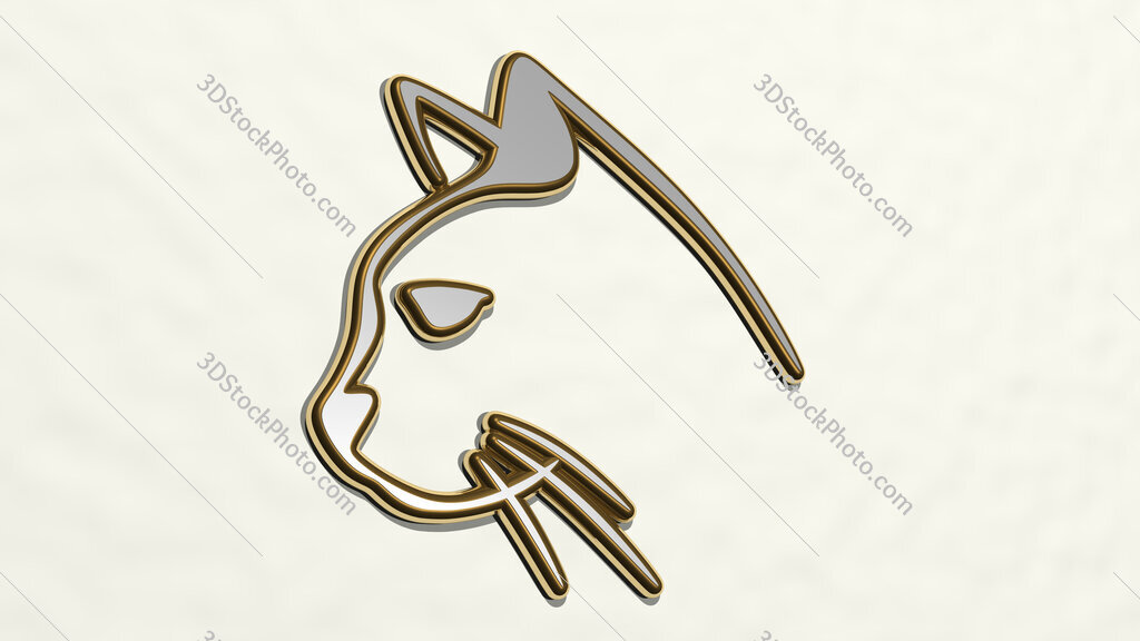 cat 3D drawing icon