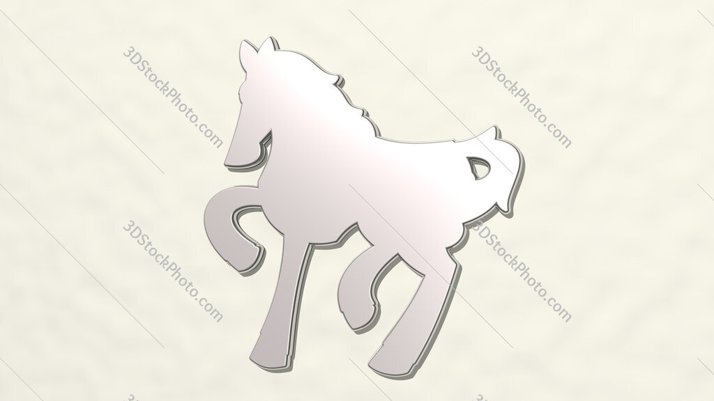 horse 3D drawing icon