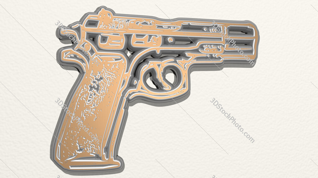 gun 3D drawing icon