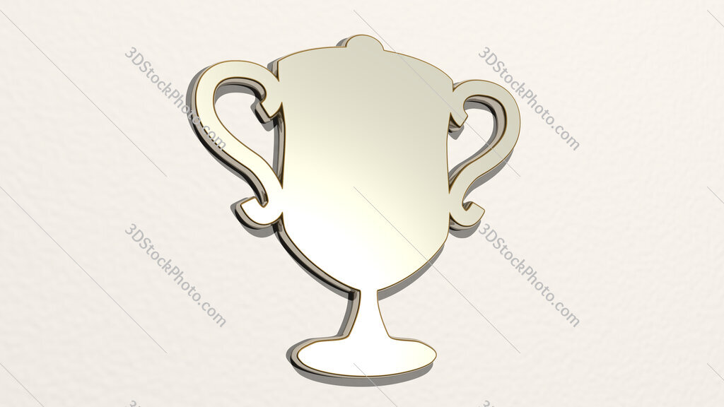 trophy 3D drawing icon