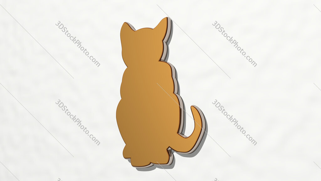 cat 3D drawing icon