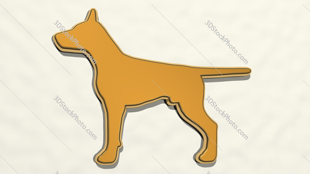 dog 3D drawing icon