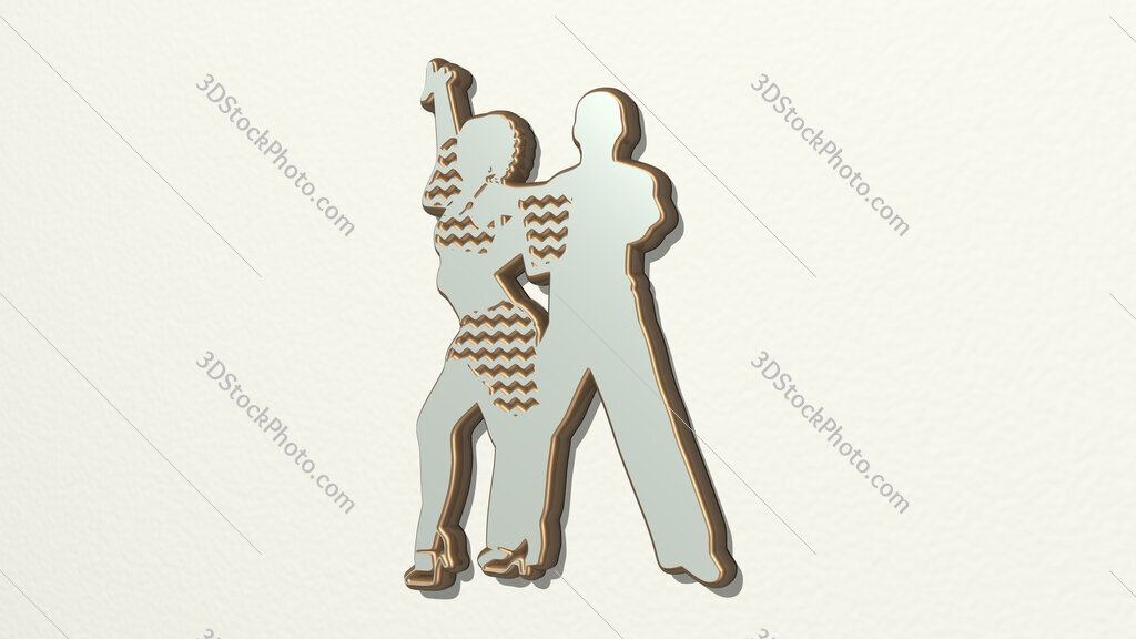 man and woman dancing 3D drawing icon
