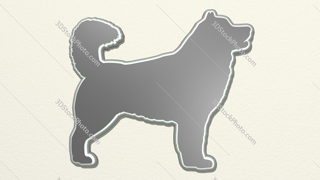 dog 3D drawing icon