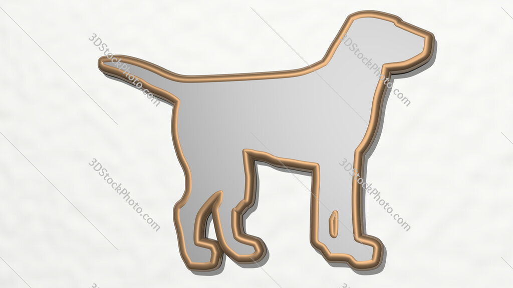 dog 3D drawing icon