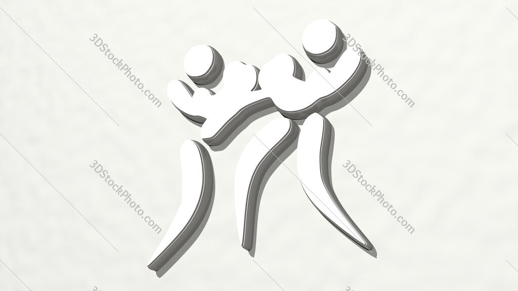 boxing sport symbol 3D drawing icon