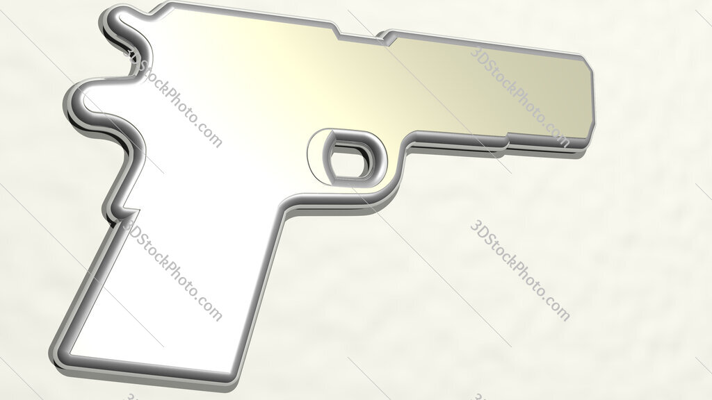 gun 3D drawing icon