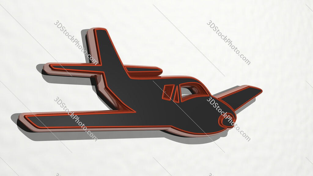 small aeroplane 3D drawing icon