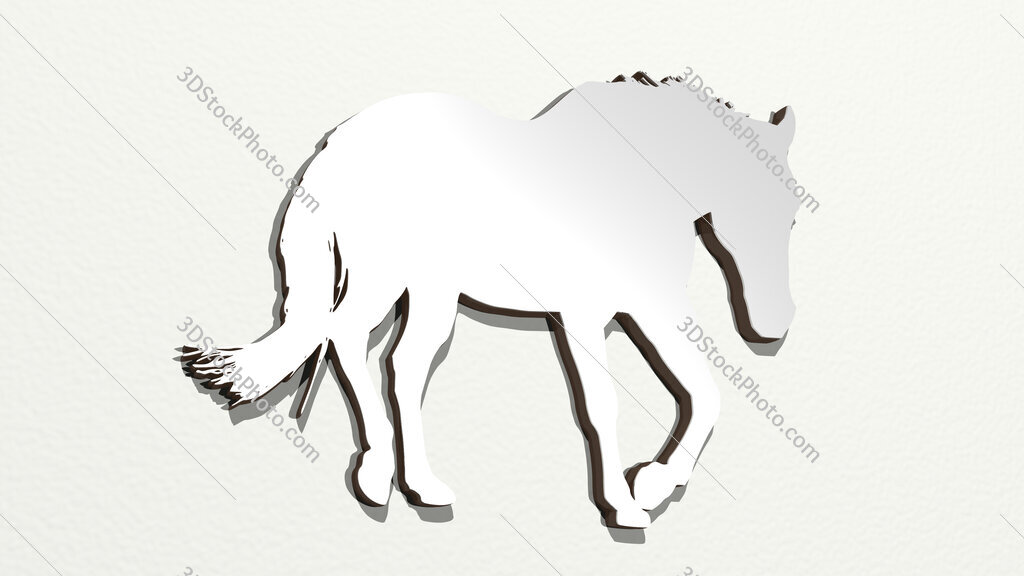 horse 3D drawing icon