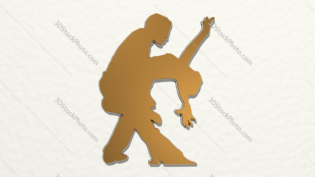man and woman dancing intimately 3D drawing icon