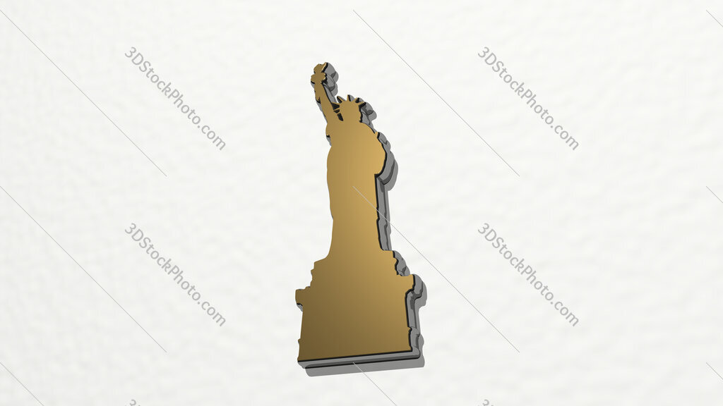 Statue of Liberty in New York 3D drawing icon