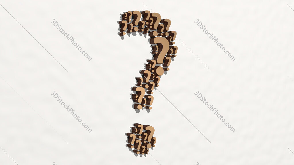 question mark by signs 3D drawing icon