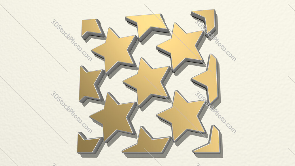 stars 3D drawing icon