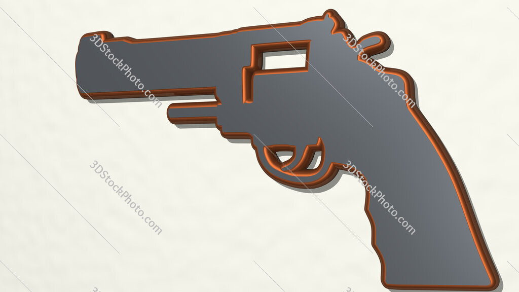 gun 3D drawing icon