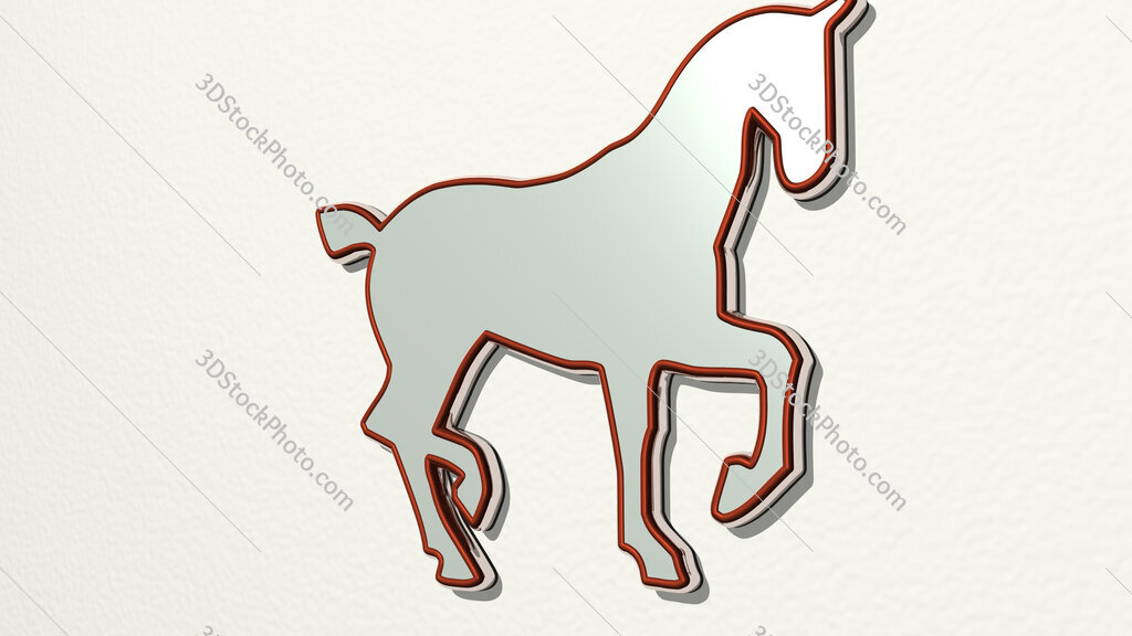 horse 3D drawing icon