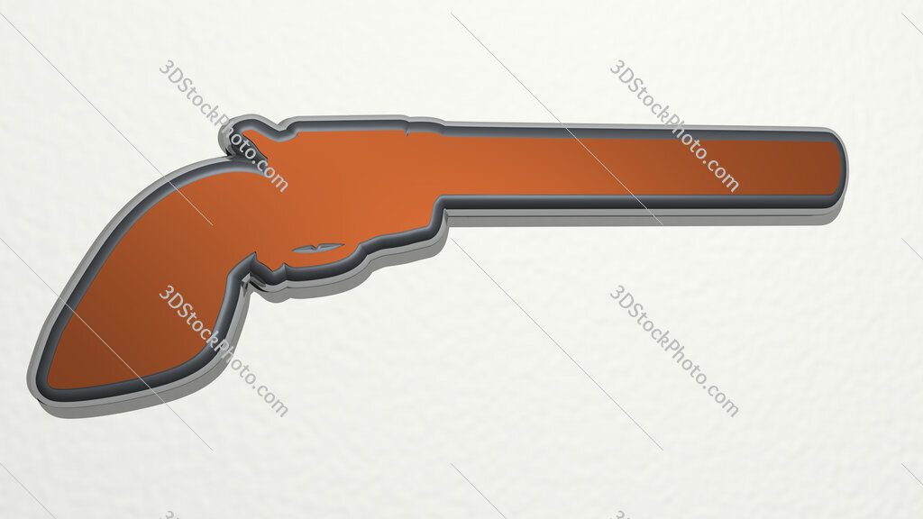 gun 3D drawing icon