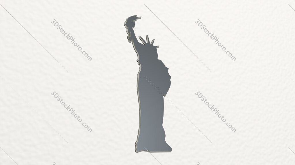 US statue of liberty 3D drawing icon