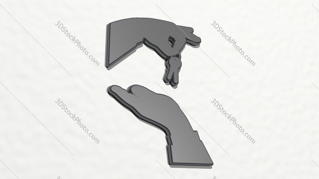 giving house key to customer 3D drawing icon