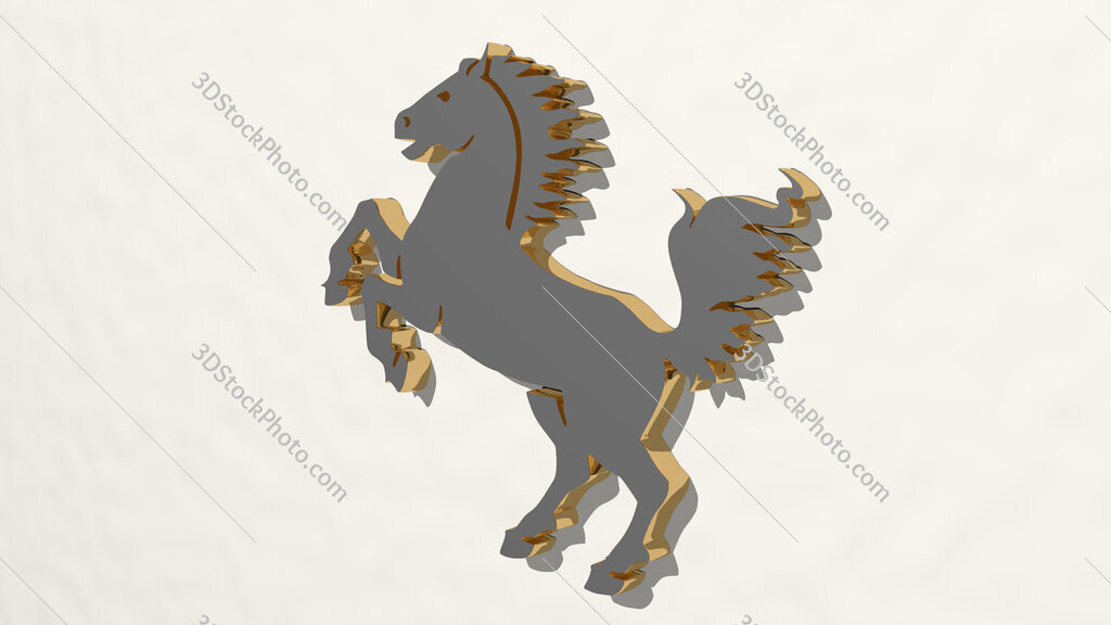 horse 3D drawing icon
