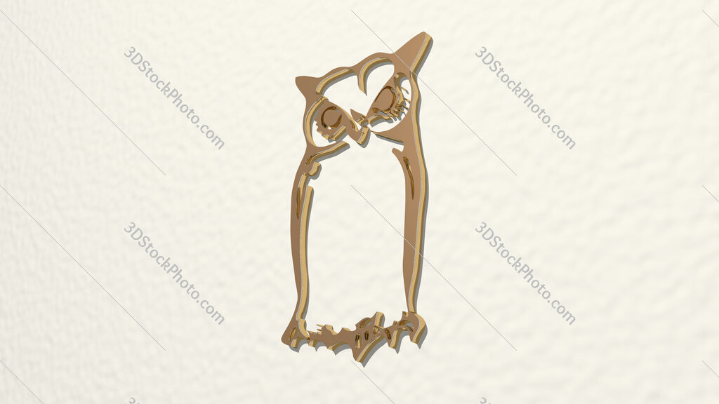 owl 3D drawing icon