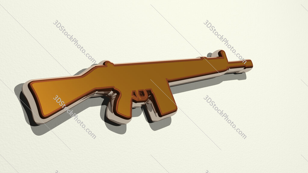 gun 3D drawing icon