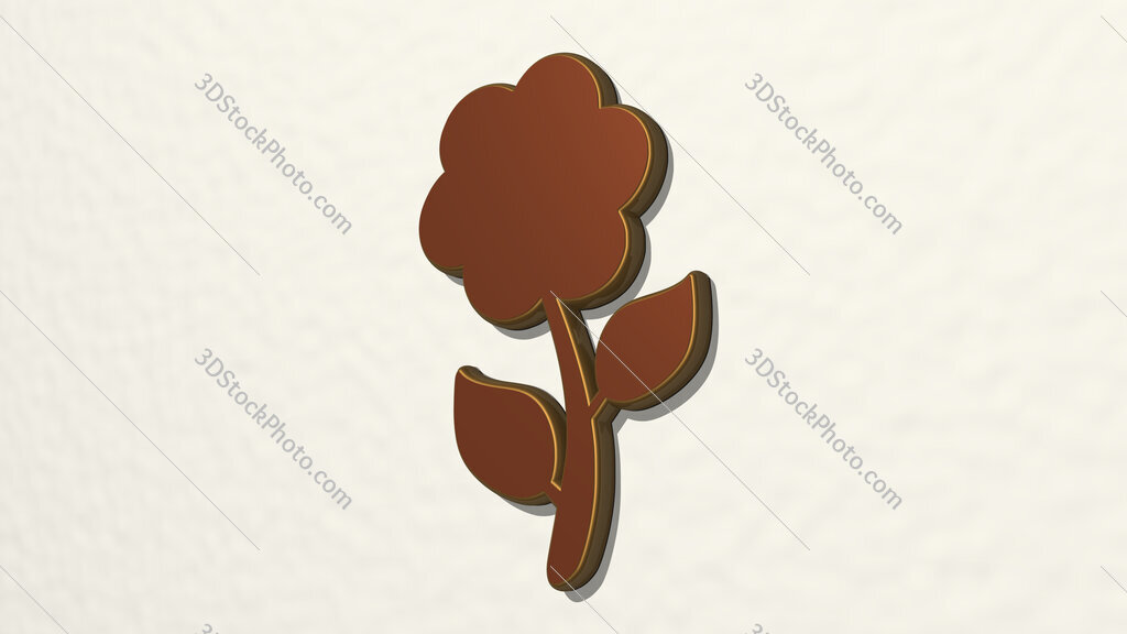 flower 3D drawing icon